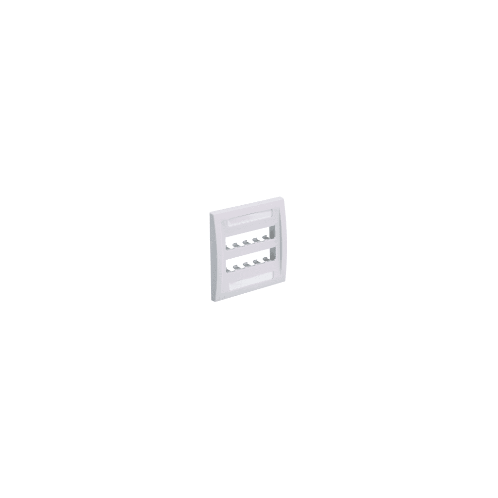 PLACA DE PARED VERTICAL EJECUTIVA, SALIDA PARA 10 PUERTOS MINI-COM, CON ESPACIOS PARA ETIQUETAS, COLOR BLANCO MATE