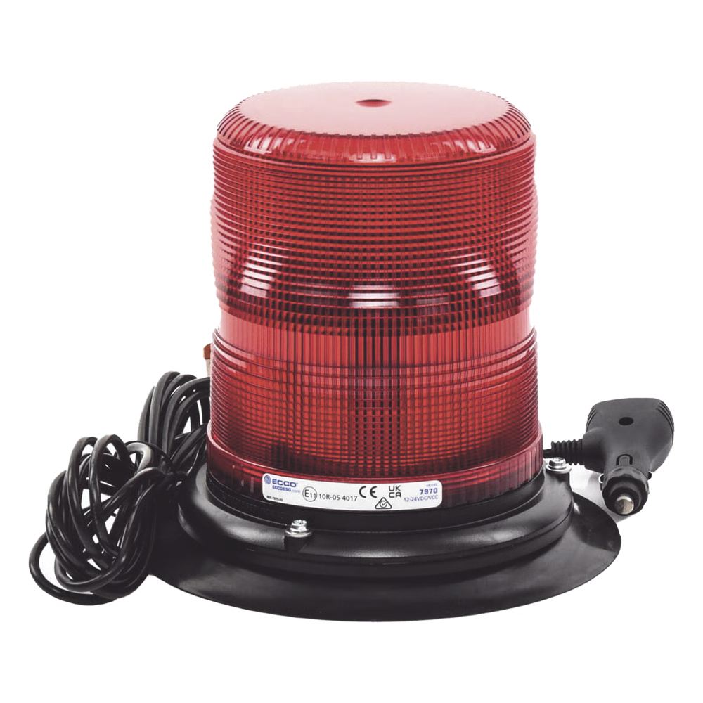 BALIZA LED COLOR ROJO CON MONTAJE MAGNÉTICO DE SUCCIÓN DE 7" DE ALTURA