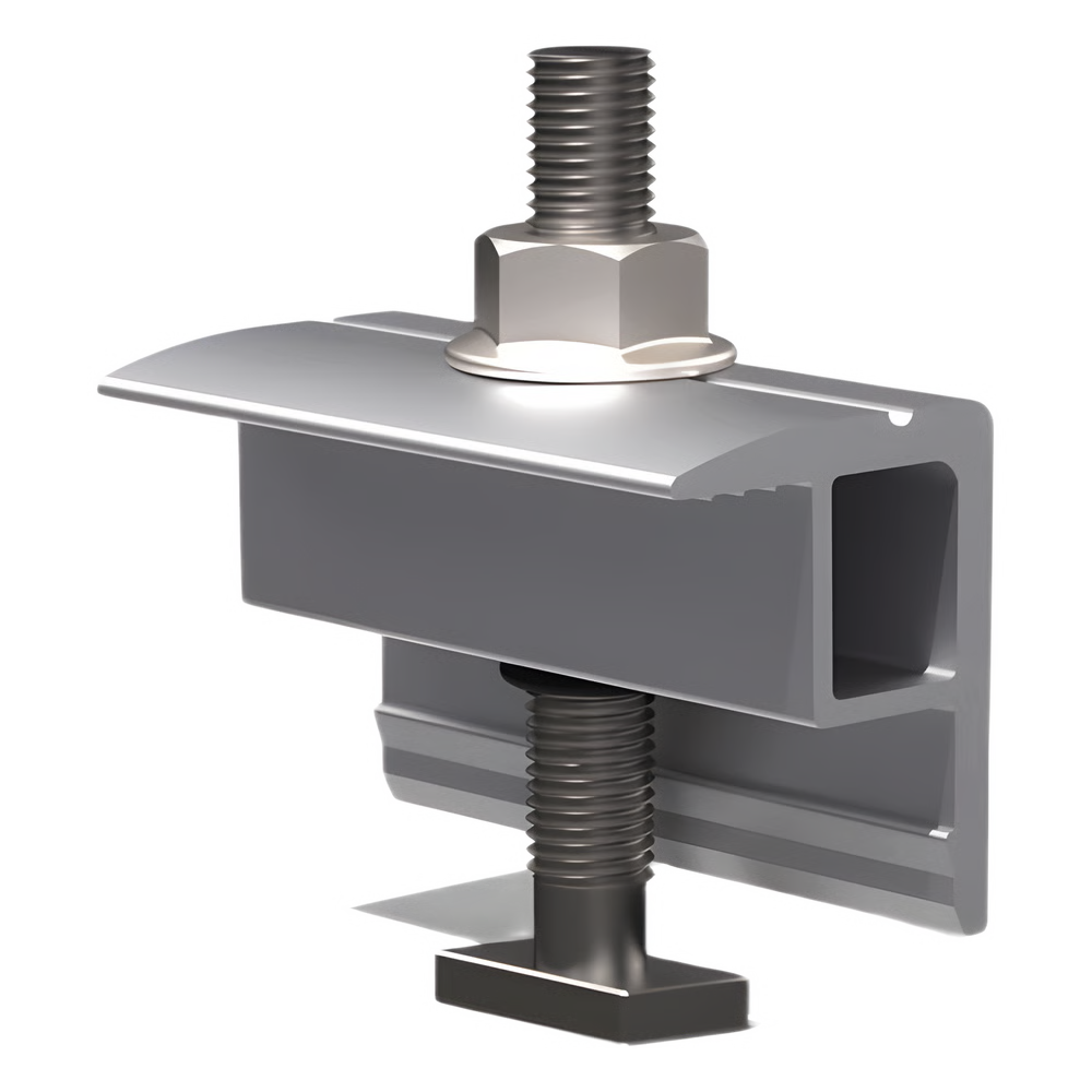 ABRAZADERA FINAL / END CLAMP / COMPATIBLE CON MÓDULOS 30-40 MM / PARA SISTEMAS N RAIL Y S RAIL  BASEL / FIJACIÓN DE PANELES SOLARES