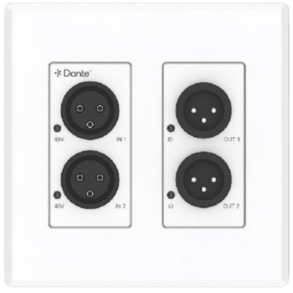 EXTENSOR DE AUDIO ANALÓGICO XLR A DANTE® | 2 ENTRADAS Y 2 SALIDAS | CONVERSIÓN DIGITAL DE AUDIO | POE IEEE 802.3AF | PHANTOM POWER 48V | LATENCIA CONFIGURABLE 1-5MS | RANGO DINÁMICO >90DB