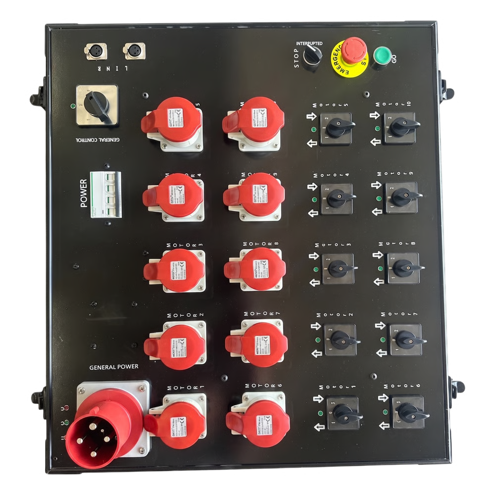 CONTROLADOR DE POLIPASTOS 10 VÍAS | CONTROL DIRECTO TRIFÁSICO 110V | RACK TOURING GRADE