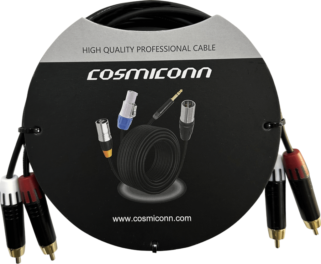 CABLE 2 RCA X 2 RCA, CONECTORES NEGROS, CON DIFERENCIADOR DE BLANCO Y ROJO (2X MT380-RD - 2X MT380-WH), LENGTH 2M