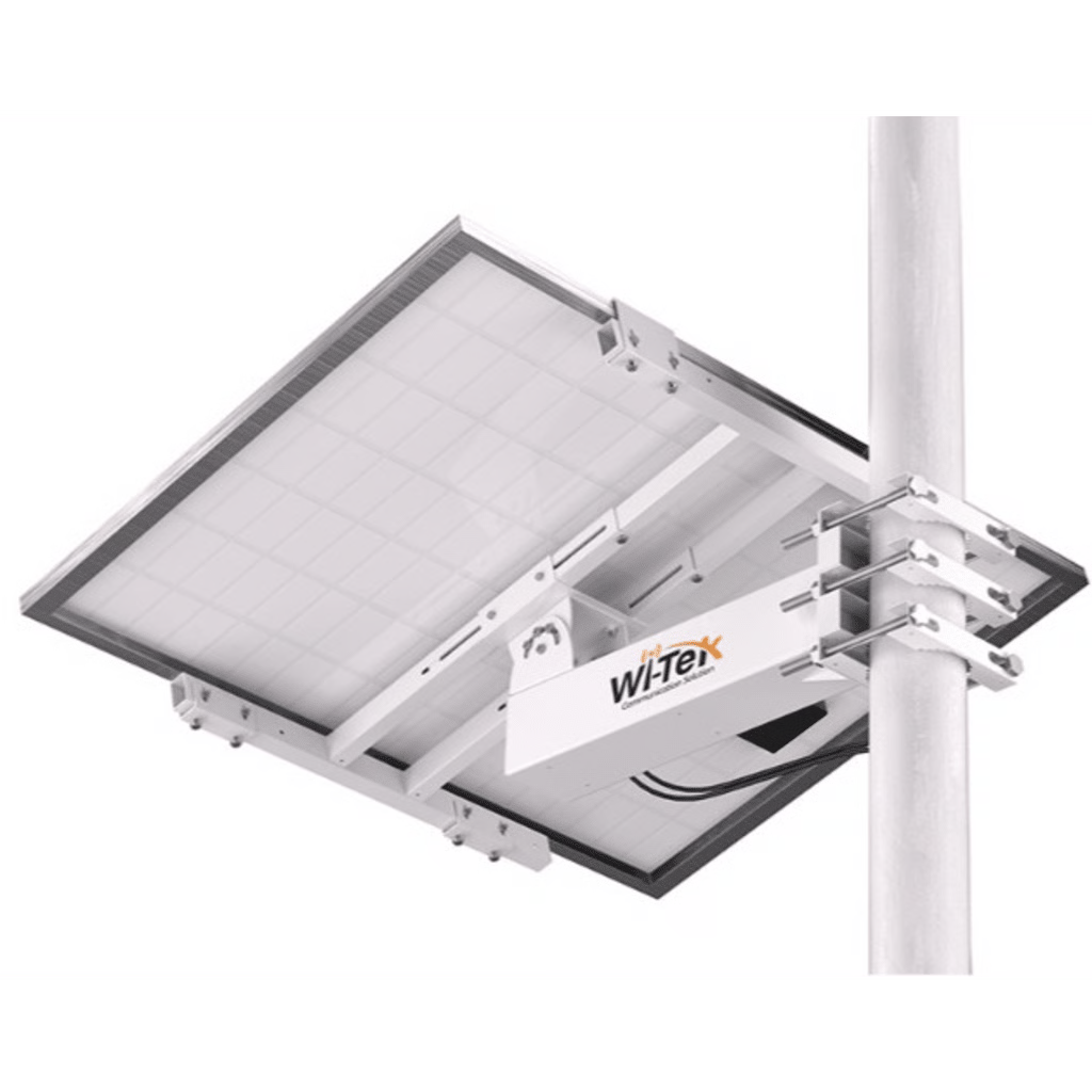 SOPORTE MONTAJE PARA PANEL SOLAR WI-BRKP133 PARA POSTES / ESTRUCTURA GALVANIZADA SGCC 2 MM / AJUSTE ÁNGULO 0-75° / COMPATIBLE POSTES REDONDOS 76-133 MM Y CUADRADOS 50-130 MM / PANELES HASTA 900 MM ANCHO Y 35 MM GROSOR / RESISTENTE CORROSI&OACUT