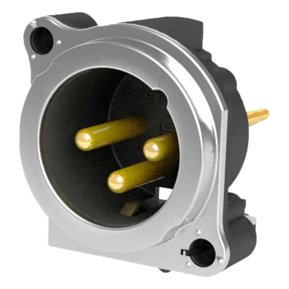 CONECTOR XLR MACHO / 3 POLOS / MONTAJE VERTICAL PCB / CARCASA METÁLICA ...