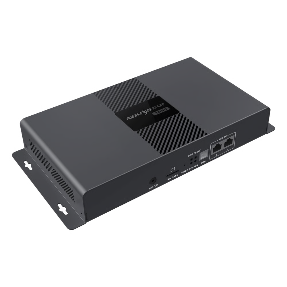 REPRODUCTOR MULTIMEDIA LED / TB50 NOVASTAR / 1.3M PÍXELES / 4K H.265 / ARM A55 1.8 GHZ / 2 PUERTOS GIGABIT / WI-FI + 4G / CONTROL CLOUD / SINCRONIZACIÓN MULTI-PANTALLA