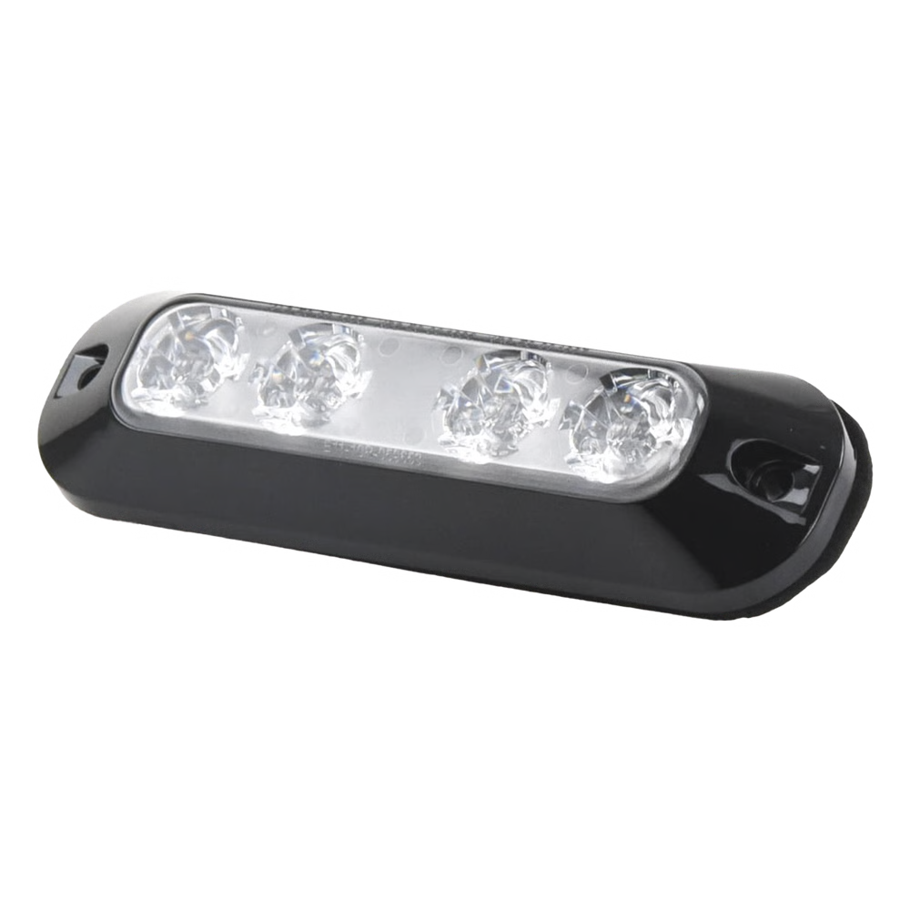 LUZ AUXILIAR DE 4 LED, ROJO/AZUL, LENTE TRANSPARENTE