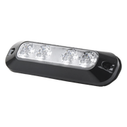 LUZ AUXILIAR DE 4 LED, ROJO/AZUL, LENTE TRANSPARENTE