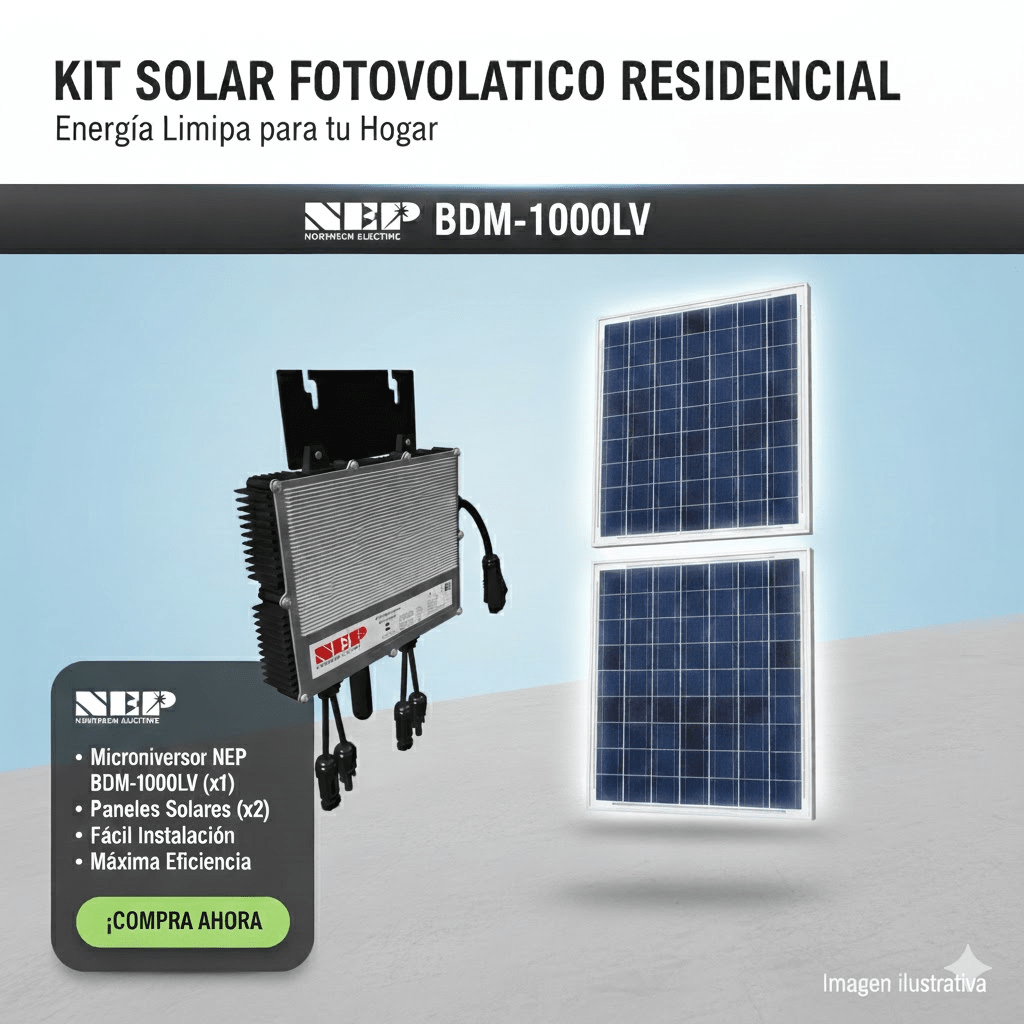 KIT SOLAR INTERCONEXION  / 1KW  127VCA / MICROINVERSORES HOYMILES / MONTAJE INCLUIDO