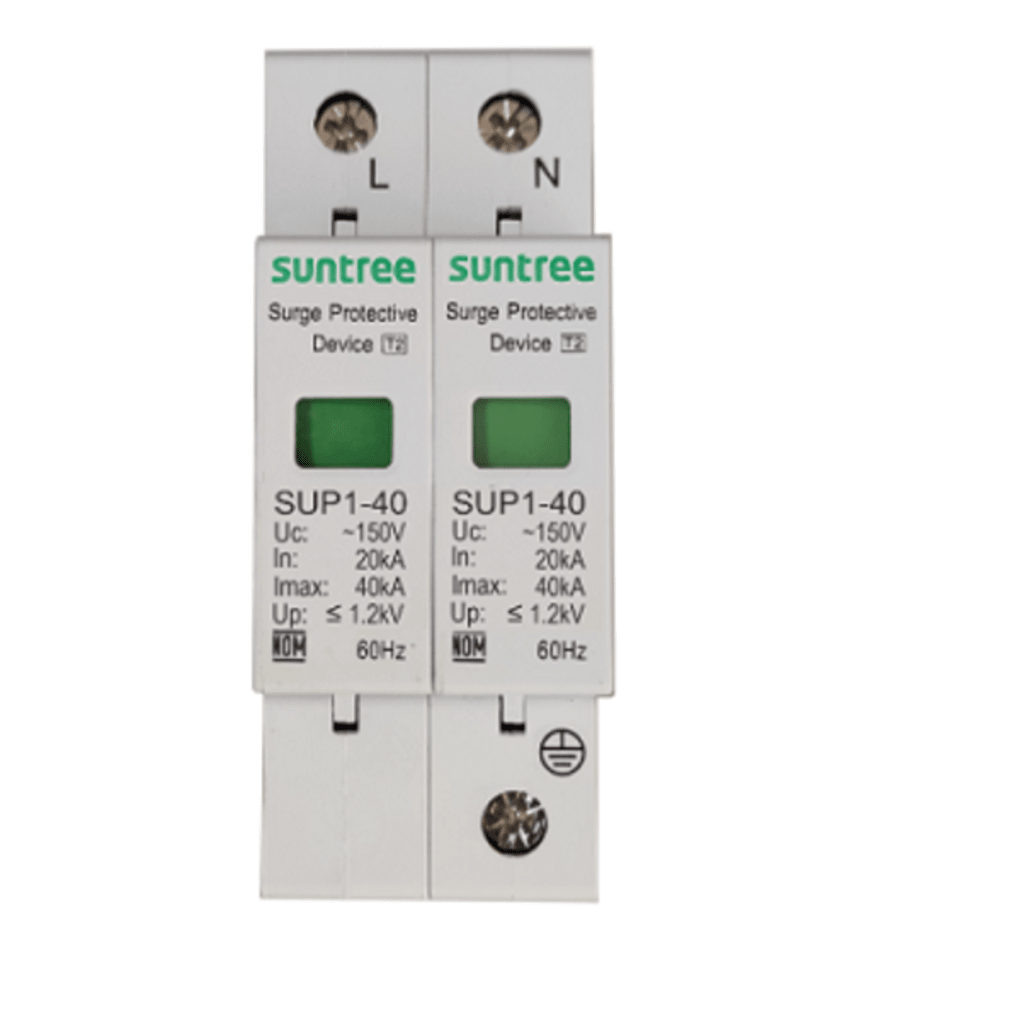 SUPRESOR DE PICOS TRANSITORIOS DE VOLTAJE, DISEÑADO PARA SISTEMAS FOTOVOLTAICOS, USO EN CORRIENTE ALTERNA 220 VCA ,2 POLOS.-Calidad de la Energía-SUNTREE-Bsai Seguridad & Controles