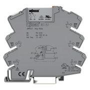 MÓDULO RELÉ WAGO / 115V AC/DC / 1 INVERSOR / 6A CORRIENTE PERMANENTE / INDICADOR LED AMARILLO / PUSH-IN CAGE CLAMP® / AISLAMIENTO REFORZADO / IP20 / CARRIL DIN