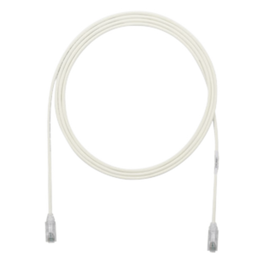 CABLE DE PARCHEO TX6, UTP CAT6, DIÁMETRO REDUCIDO (28AWG), COLOR BLANCO MATE, 2 FT.