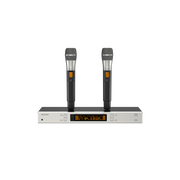 SISTEMA DE MICRÓFONO INALÁMBRICO UHF / 2 CANALES / MICRÓFONO DE MANO / FRECUENCIA 821-942 MHZ / DISTANCIA 100 M / SALIDA BALANCEADA Y NO BALANCEADA / SINCRONIZACIÓN INFRARROJA / RECEPCIÓN TRUE DIVERSITY