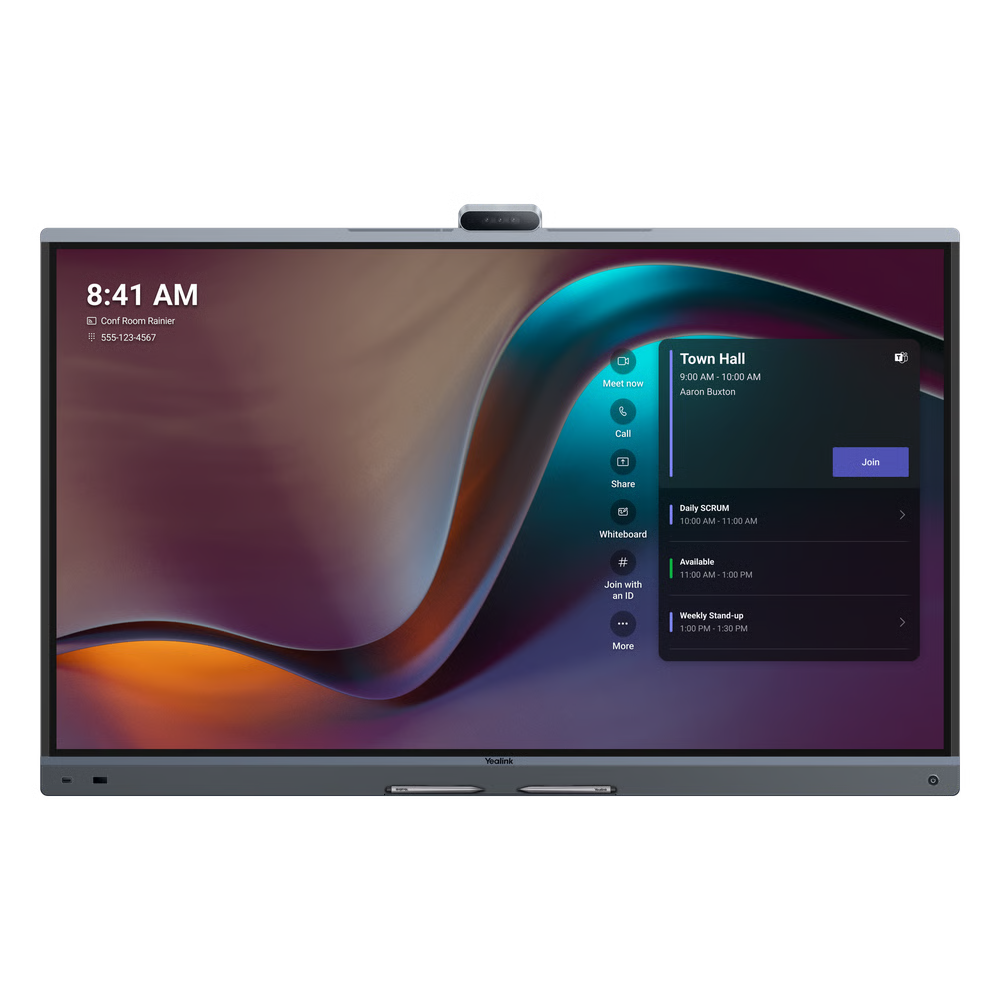 YEALINK MEETINGBOARD 65 PRO, CENTRO DE COLABORACIÓN INTELIGENTE CON IA, 4K UHD, ANDROID 13, MICRÓFONOS INTEGRADOS Y CÁMARA ULTRA GRAN ANGULAR