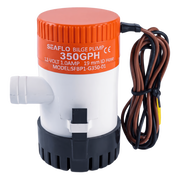 BOMBA DE ACHIQUE ELÉCTRICA MARINA SUMERGIBLE SEAFLO 12V / 350 GPH (1325 LPH) / NO AUTOMÁTICA / PROTECCIÓN ANTI-AIRE / SELLOS HERMÉTICOS / CABLEADO MARINO / BASE DE FILTRO REMOVIBLE