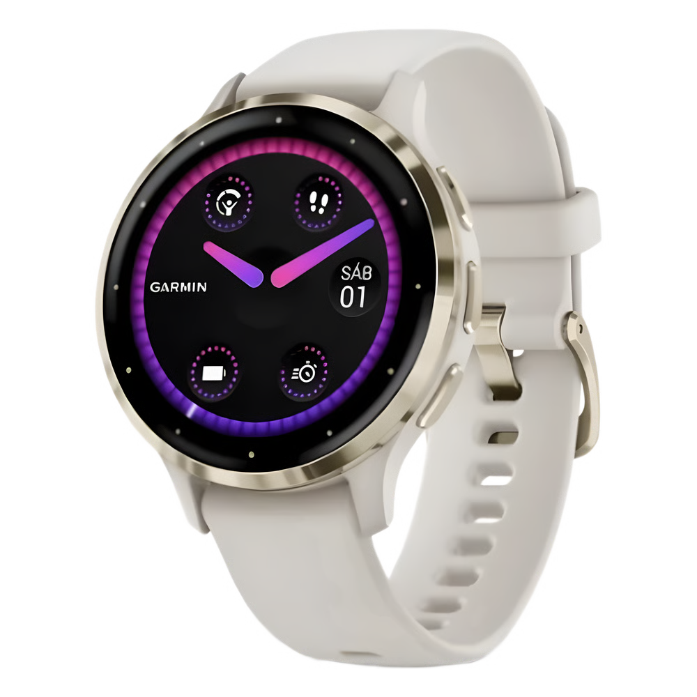 SMARTWATCH GARMIN VENU 3S / PANTALLA AMOLED 1.2" (390 X 390) / BATERÍA HASTA 10 DÍAS / GPS + GLONASS + GALILEO / MONITOR DE FRECUENCIA CARDÍACA / RESISTENCIA AL AGUA 5 ATM / GARMIN PAY / ALMACENAMIENTO DE MÚSICA / COMPATI