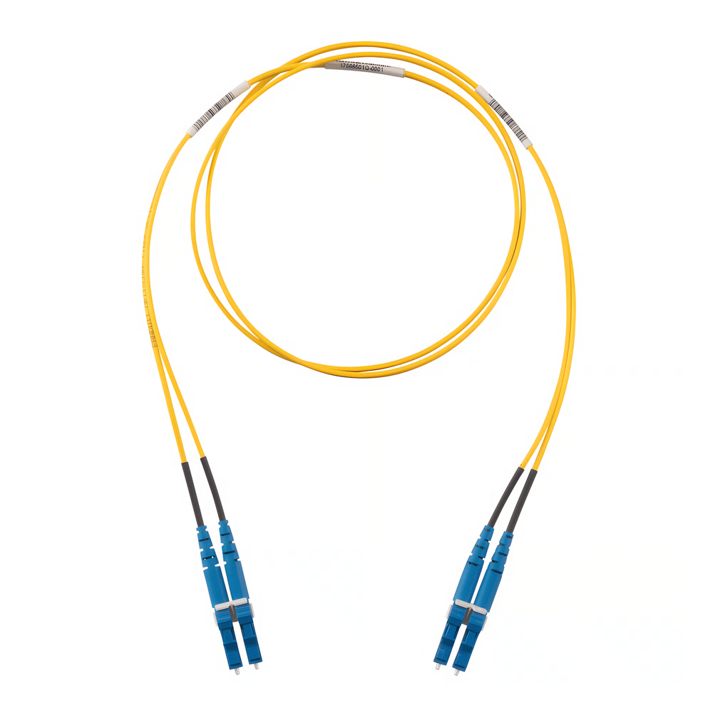 JUMPER DE FIBRA OPTICA MONOMODO 9/125 OS2, LC-LC DUPLEX, LSZH (CERO HALÓGENOS), COLOR AMARILLO, 1 METRO (3.28 PIES)