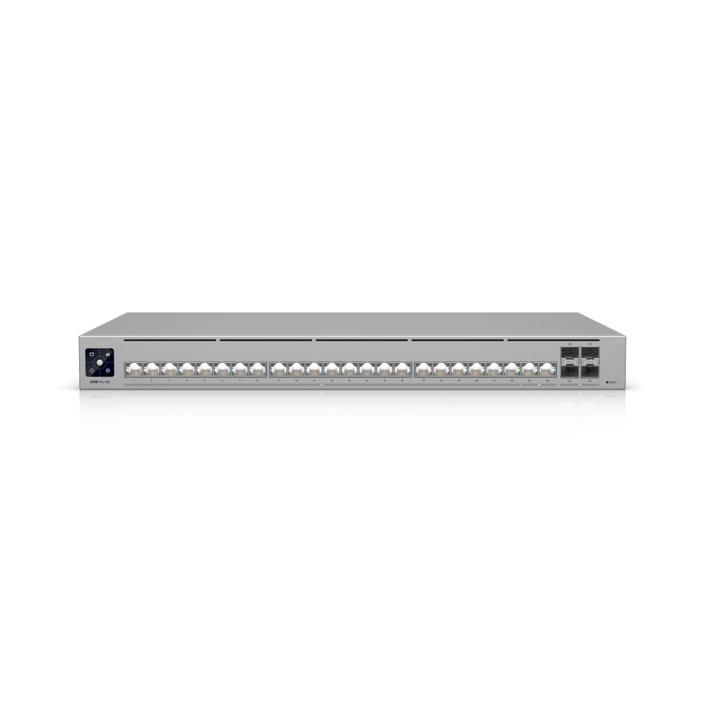 UNIFI SWITCH PRO HD CAPA 3, 24 PUERTOS ETHERLIGHTING / (22) PUERTOS 2.5 GBE, (2) PUERTOS 10GBE, (4) PUERTOS 10G SFP+