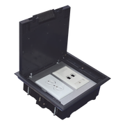 CAJA DE PISO PARA DOS MÓDULOS UNIVERSALES (SOCKET M2), PARA ALIMENTACIÓN ELÉCTRICA Y REDES DE DATOS (11000-33401) NO INCLUYE FACEPLATES