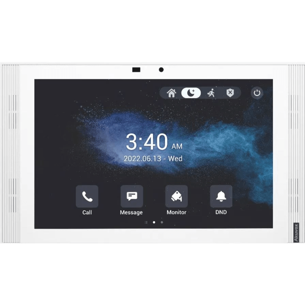 MONITOR COLOR BLANCO DE 10" IPS LCD / CERTIFICADO POR GOOGLE PLAY STORE / ANDROID 12 OS / WI-FI 6 / POE / SIP / ENTRADAS DE ALARMA / ADMINISTRACIÓN 100 EN LA NUBE-Videoporteros e Interfonos-AKUVOX-Bsai Seguridad & Controles