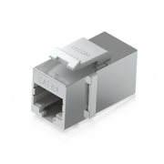 KEYSTONE COUPLER CAT6A PASS-THROUGH PARA CABLE ETHERNET PRETERMINADO, INSTALACIÓN SNAP-IN EN PATCH PANEL, PAQUETE CON 12 PIEZAS