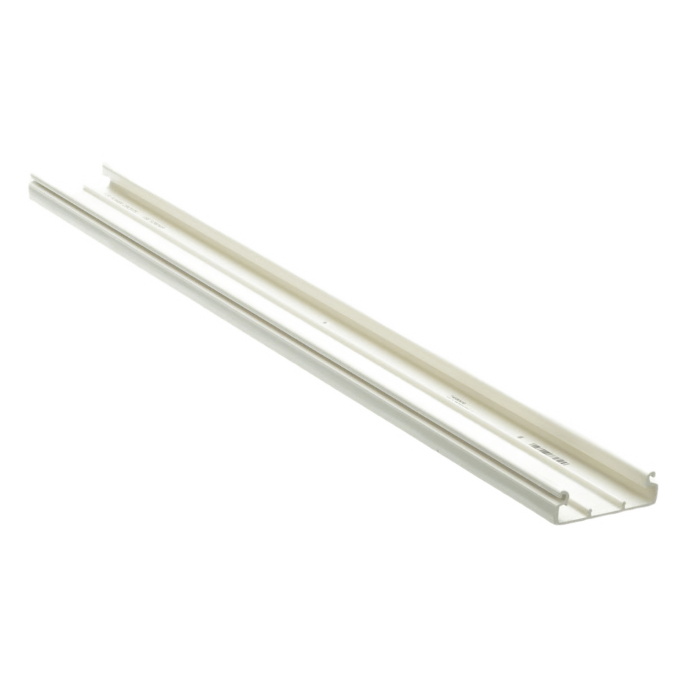 BASE PARA CANALETA T-45, DE PVC RÍGIDO, CON ORIFICIOS PERFORADOS PARA MONTAJE, 60.3 X 18.5 X 3000 MM, COLOR BLANCO MATE