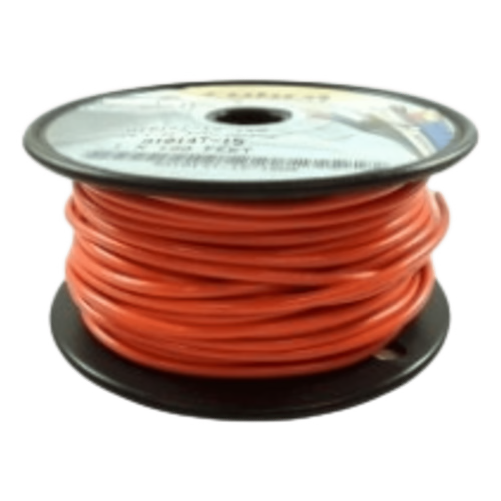 CABLE ELÉCTRICO COLOR NARANJA CALIBRE 14 / UL 1015-1230 / COBRE ESTAÑADO CLASE K / 600 VOLTIOS / 105°C SECO - 75°C HÚMEDO / AISLANTE PVC RETARDANTE DE LLAMA VW-1 / RESISTENTE A HUMEDAD, ABRASIÓN, ÁCIDO, COMBUSTIB
