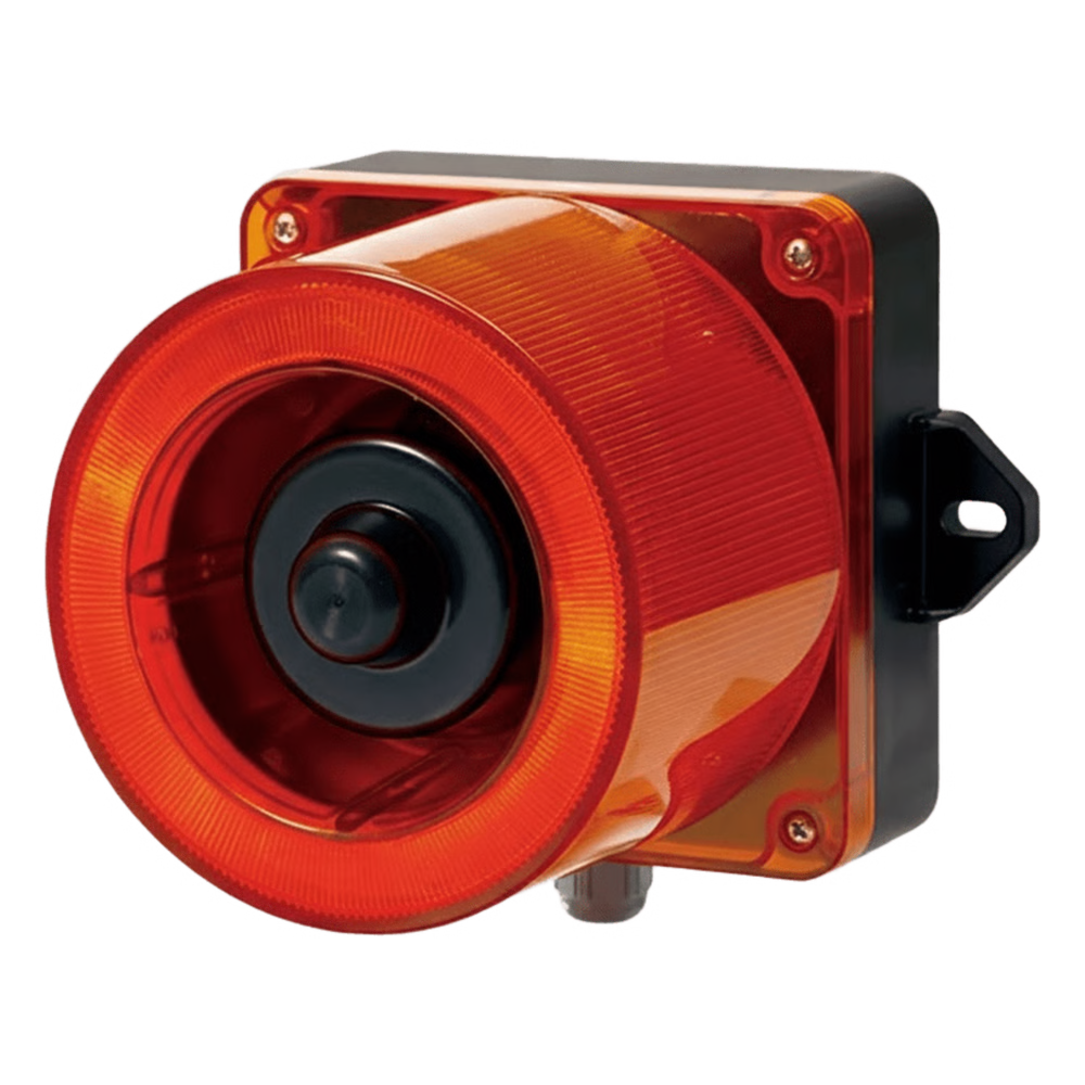 COMBINACION DE BALIZA LED COLOR ROJO Y SIRENA ELECTRÓNICA DE 31 TONOS RESISTENTE A LA INTEMPERIE DE VOLUMEN MÁX. 123 DB A 110-220 VCA