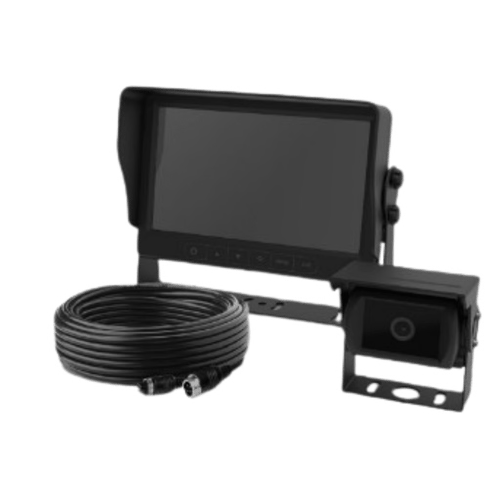 SISTEMA PROFESIONAL DE CÁMARA DE REVERSA Y MONITOR PARA VEHÍCULOS DE TRABAJO Y MONTACARGAS CON INTELIGENCIA IA PARA LA DETECCIÓN DE PEATONES