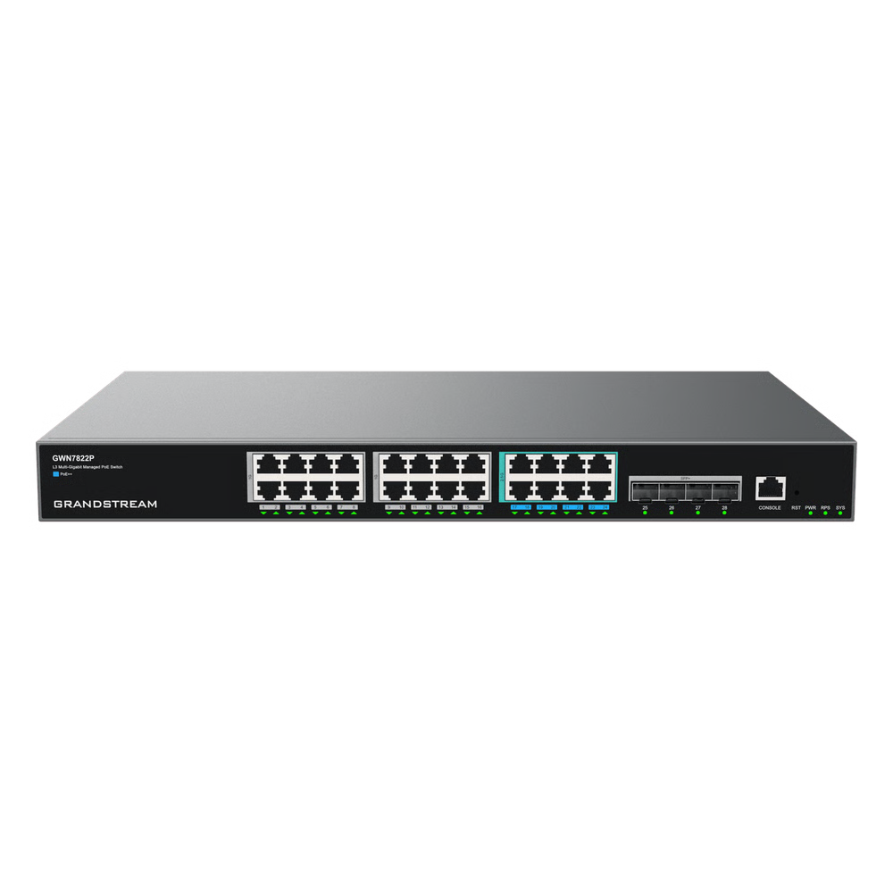 SWITCH POE MULTIGIGABIT CAPA 3 / 24 PUERTOS ETHERNET POE (16X 1G, 8X 2.5G)/ 4 PUERTOS SFP+ / POE++ DINÁMICO / IPV6 E IPV4 / VLAN AVANZADA / QOS / STACKING HASTA 4 DISPOSITIVOS / ADMINISTRACIÓN WEB Y CLI