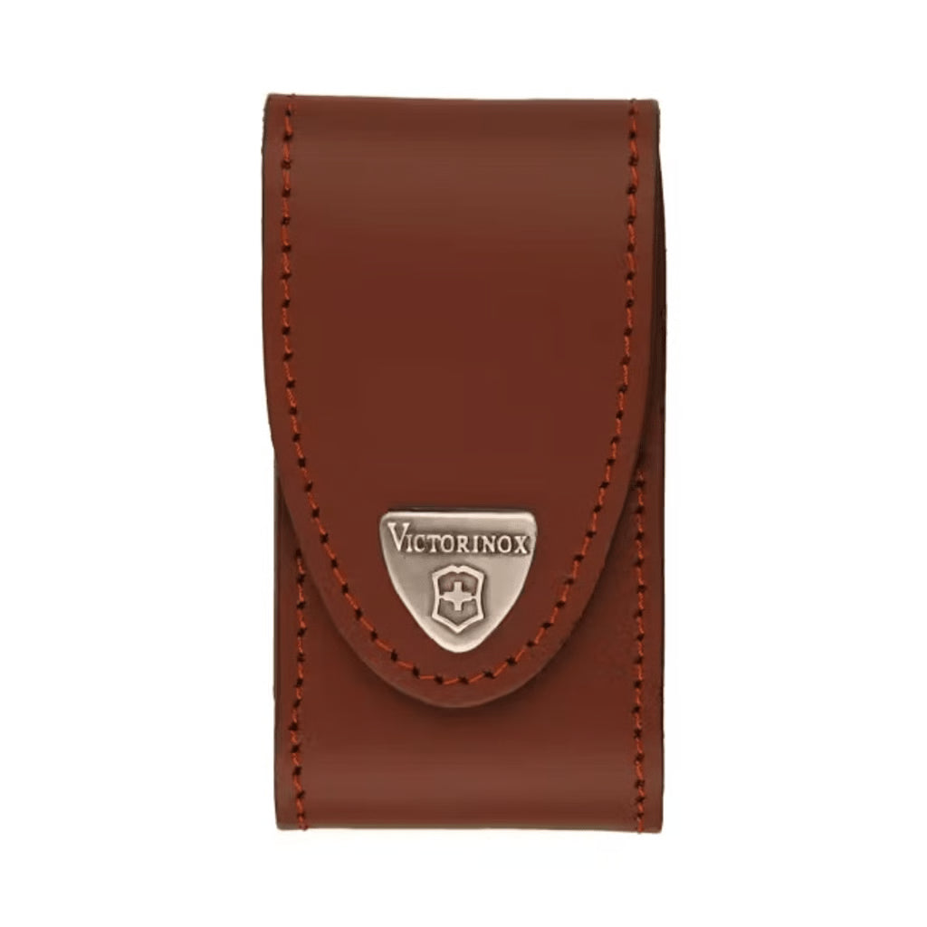 FUNDA DE PIEL COLOR CAFÉ PARA NAVAJAS MEDIANA VICTORINOX.