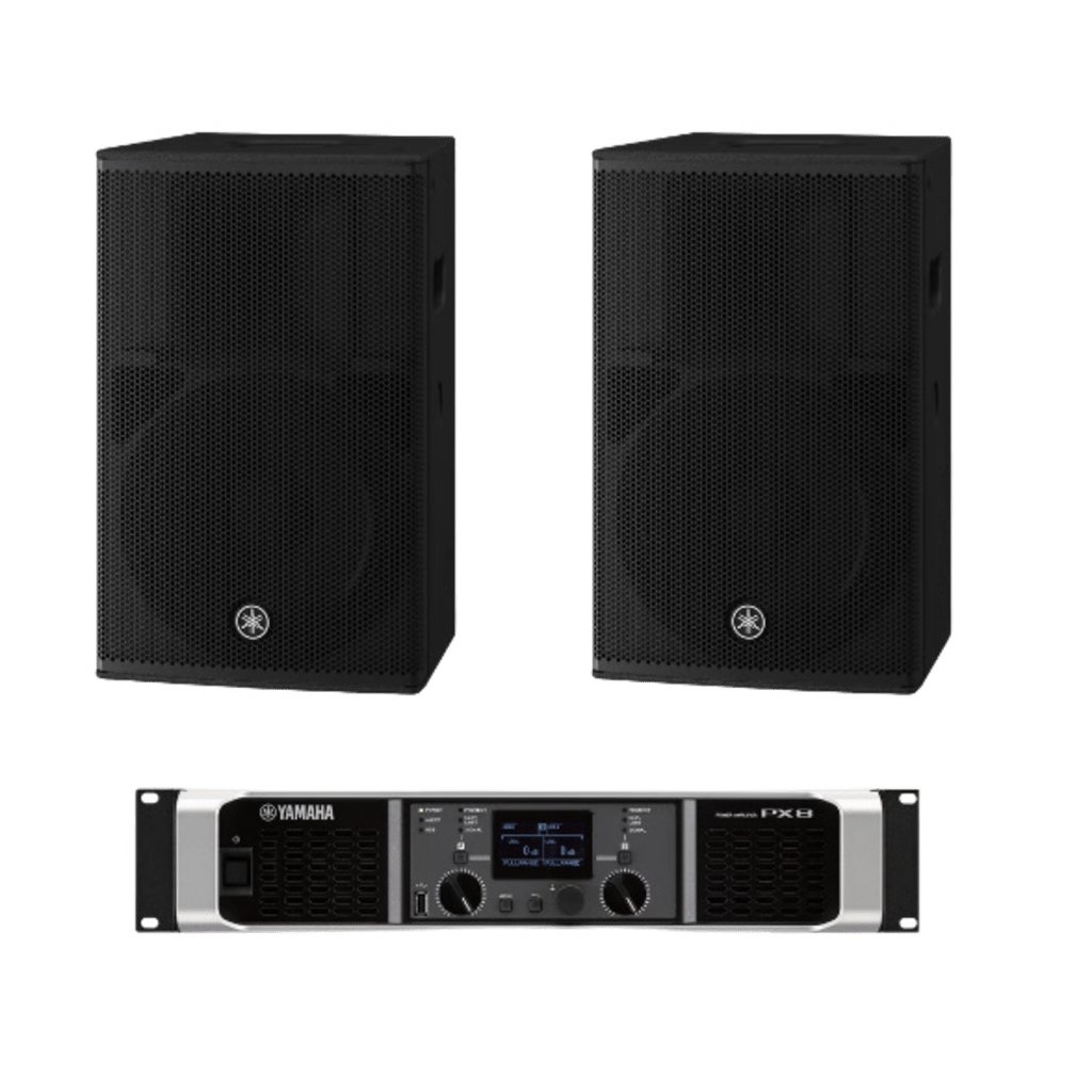 KIT REFUERZO SONORO | INCLUYE 2 BOCINAS CHR12 Y 1 AMPLIFICADOR PX8 | IDEAL PARA APLICACIONES DE MÚSICA EN PRIMER PLANO