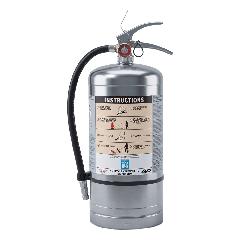 EXTINTOR DE AGUA CON AGENTE AVD DE 6 LITROS / ESPECIALIZADO EN BATERÍAS DE LITIO / CLASE A / UL EX29073 / CILINDRO ACERO INOXIDABLE / VÁLVULA LATÓN / 72S DESCARGA / 3-3.6 M ALCANCE
