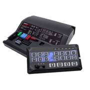 SIRENA VEHICULAR DE 200W DE POTENCIA, PROGRAMABLE, CON CONTROLADOR DE PANEL DESLIZANTE DE 19 BOTONES, INDICADOR DE FLECHA DE TRÁFICO DE 6 LED, 12 SALIDAS AUXILIARES