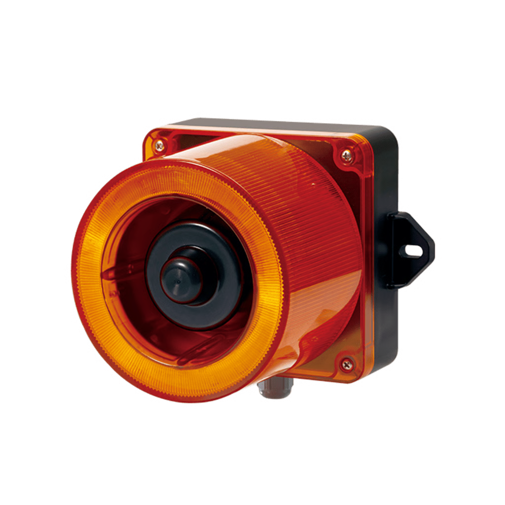 COMBINACION DE BALIZA LED COLOR ÁMBAR Y SIRENA ELECTRÓNICA DE 31 TONOS RESISTENTE A LA INTEMPERIE DE VOLUMEN MÁX. 123 DB A 12-24 VCD