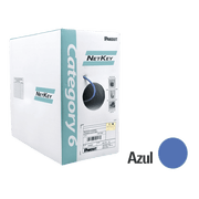 BOBINA DE CABLE UTP 305 METROS (1000 PIES) DE COBRE, NETKEY, AZUL, CATEGORIA 6 (24 AWG), 1000MBPS, RISER (CMR), DE 4 PARES