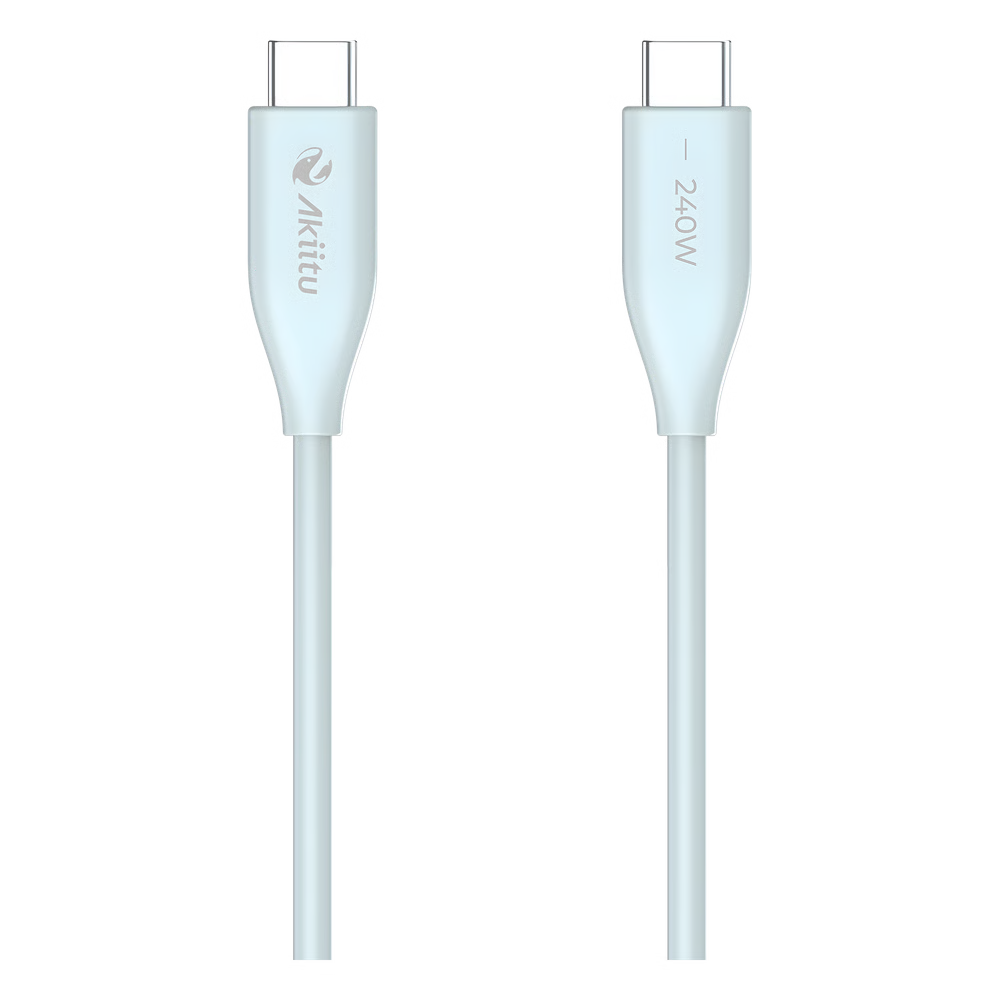 CABLE DE CARGA USB-C A C 1.5 METROS / POTENCIA 240W / VELOCIDAD TRANSFERENCIA 480 MBPS / TECNOLOGÍA GAN (NITRURO DE GALIO) / FAST-CHARGING / MATERIAL SILICONA NO TÓXICA /  CONECTOR ALUMINIO ANODIZADO