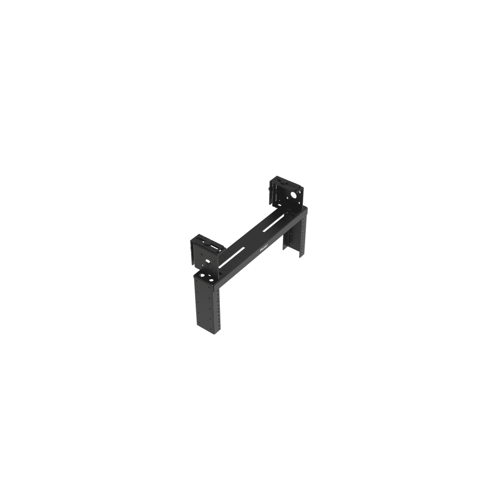 RACK DE DISTRIBUCIÓN AÉREO DE 2 POSTES PANZONE®, RIELES ROSCADOS #12-24, DE 4 UR, COLOR NEGRO