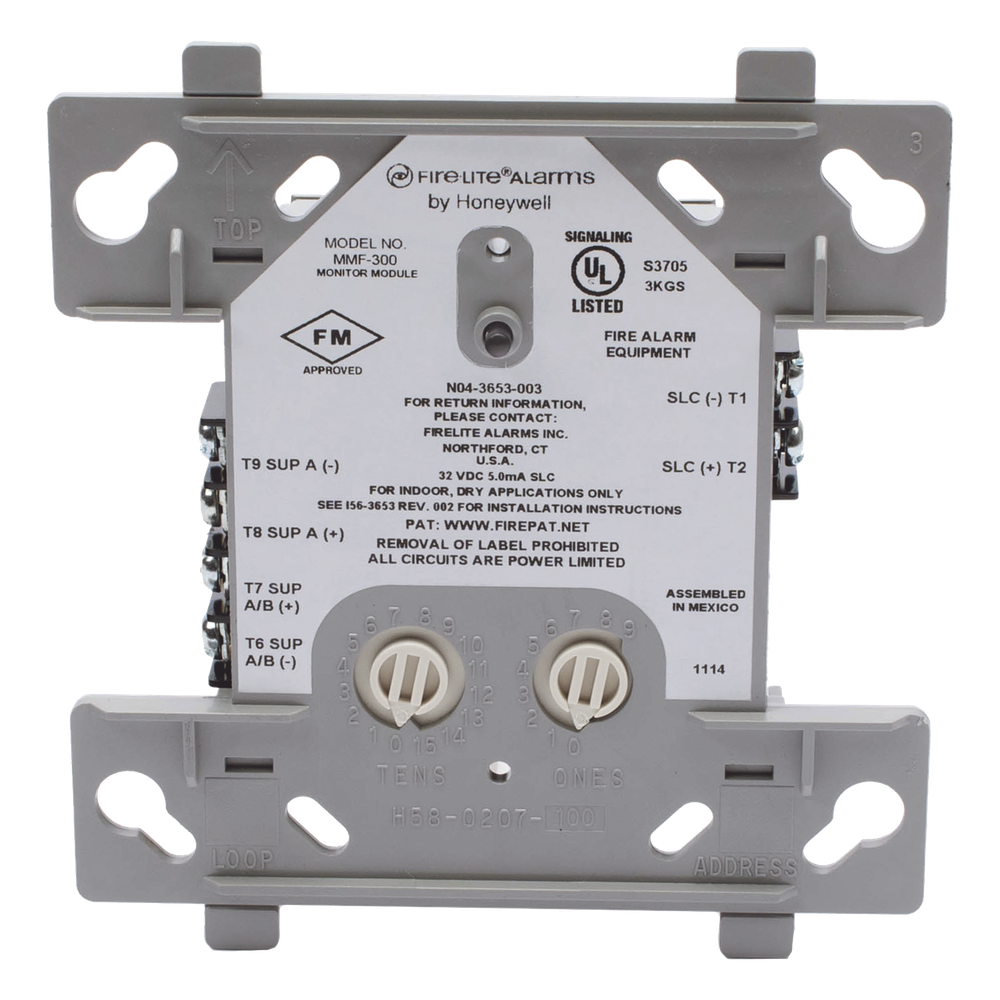 FIRE-LITE MMF-300 - MÓDULO MONITOR DIRECCIONABLE / CIRCUITO IDC CLASE A O B / LAZO SLC / ALIMENTACIÓN POR SLC / 1,500 OH
