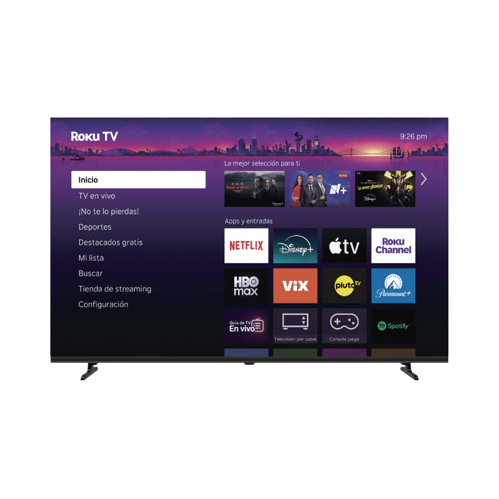SMARTTV QLED 4K UHD 58 PULGADAS / RESOLUCIÓN 3840 × 2160 / TECNOLOGÍA QLED / 1GB DDR4 RAM / 512MB ROM / 3 PUERTOS HDMI / WIFI 2T2R / ROKU / AUDIO 8W+8W / VESA 200×200 MM