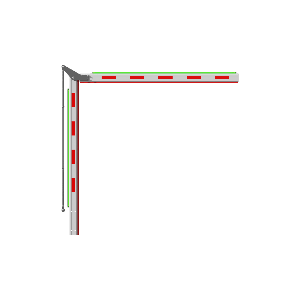 BRAZO ARTICULADO 3 MTS (1.5+1.5) CON ILUMINACIÓN PARA BARRERAS HIKVISION SERIE DS-TMG320-Acceso Vehicular-HIKVISION-Bsai Seguridad & Controles