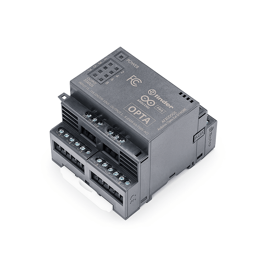 EXPANSIÓN DIGITAL ARDUINO OPTA® / 16 ENTRADAS PROGRAMABLES / 8 RELÉS / ELECTROMECÁNICOS 6A 250VAC O ESTADO SÓLIDO 3A 24VDC / IP20 / HASTA 5 MÓDULOS EN CADENA / COMPATIBLE ARDUINO IDE Y PLC IDE