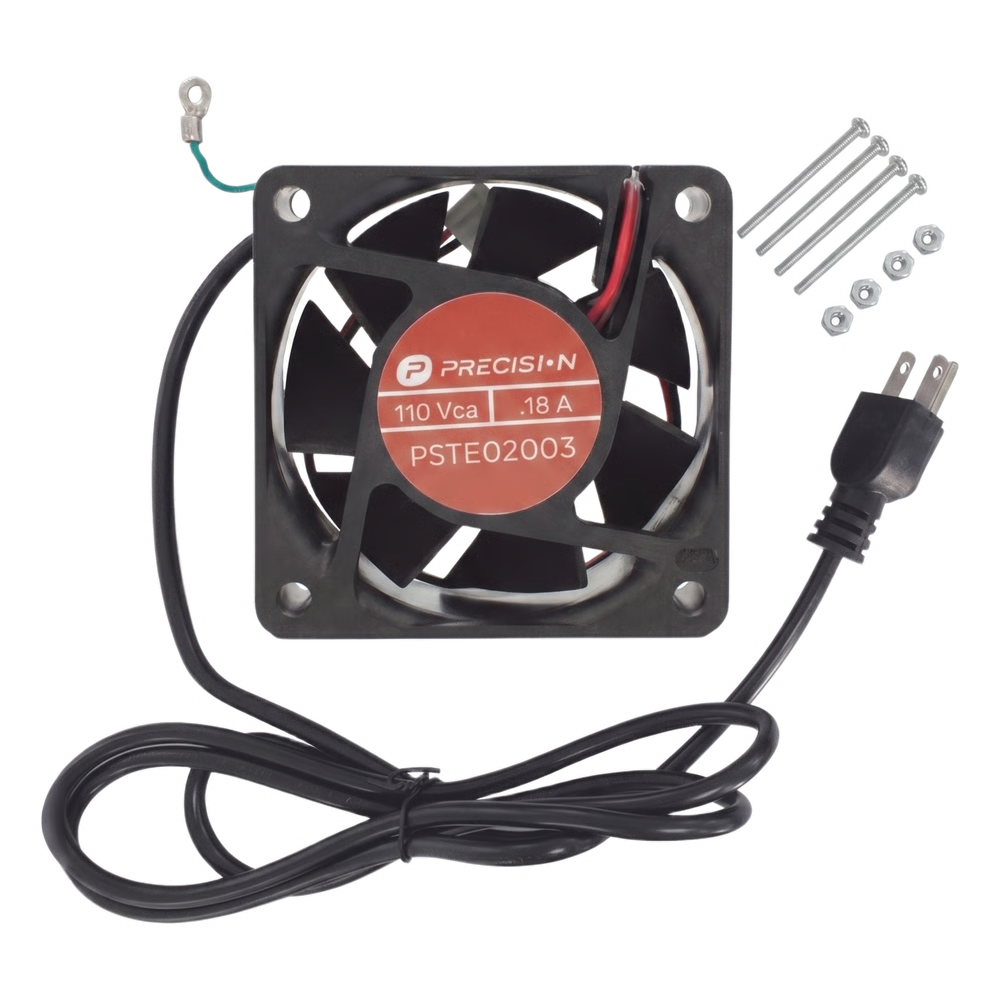 VENTILADOR DE 110 VCA DE 12 X 12 CM CON CABLE Y TORNILLERÍA