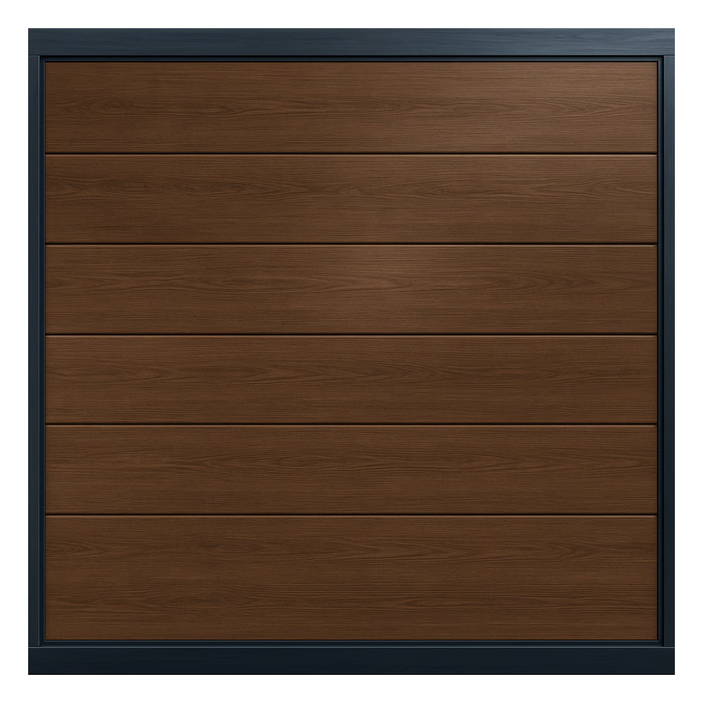 PUERTA DE GARAGE DE ALTA CALIDAD / LINEA CENTRAL / IMITACION MADERA / OSCURA / 10X8 PIES / AISLADA / ESTILO AMERICANA.