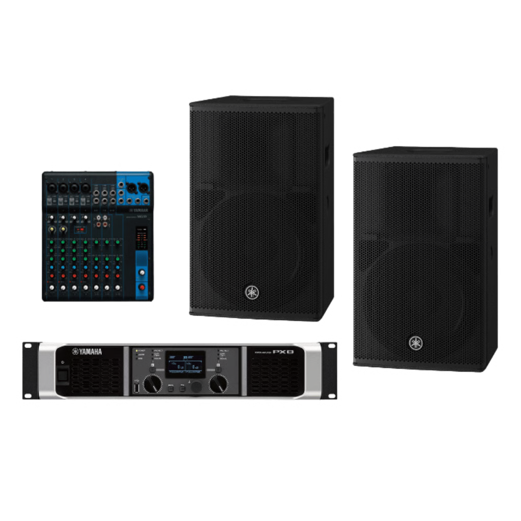KIT REFUERZO SONORO Y MIXER | INCLUYE 2 BOCINAS CHR12 | AMPLIFICADOR PX8 | MEZCLADOR MG10 | IDEAL PARA PA
