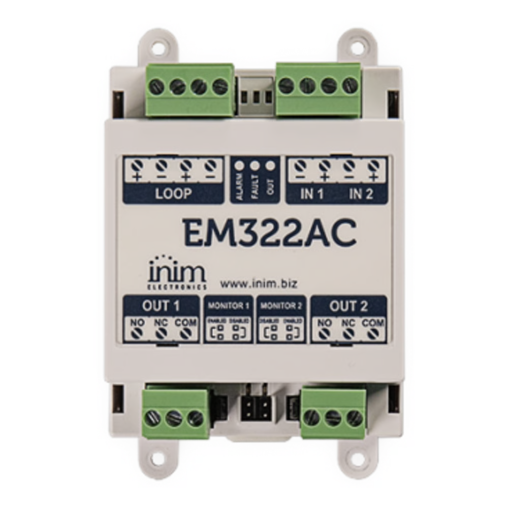 MÓDULO DE CONTROL | 2 ENTRADAS SUPERVISADAS | 2 SALIDAS DE RELÉ 230 VCA | TECNOLOGÍA LOOPMAP | AUTODIRECCIONAMIENTO  | AISLADOR DE CORTOCIRCUITO INCLUIDO