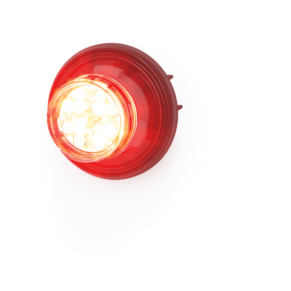 ESTROBO OCULTO DE 12 LED, ROJO/AZUL, LENTE TRANSPARENTE, BISEL NEGRO