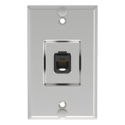 PLACA DE PARED TELEFÓNICA, SALIDA DE 1 PUERTO KEYSTONE, CON JACK CAT5E ESTILO TP, DE ACERO INOXIDABLE