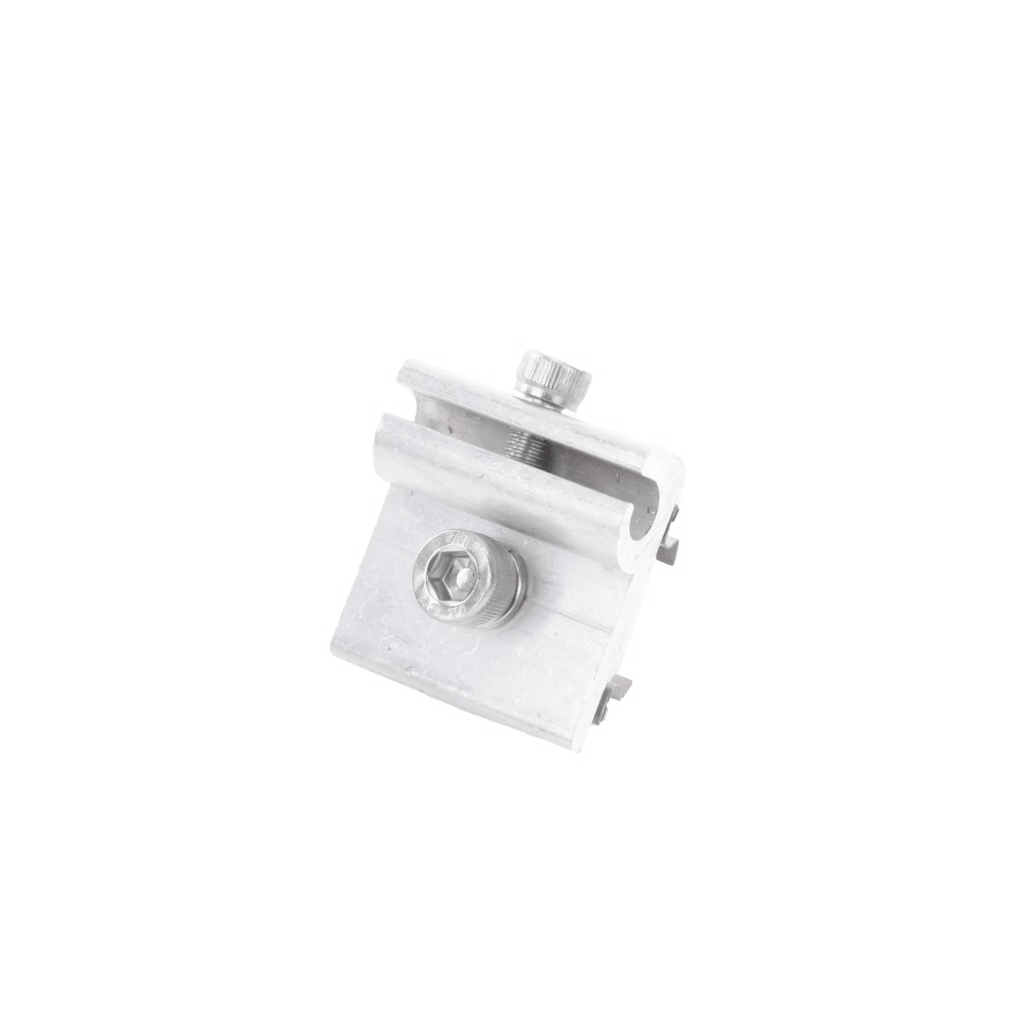 CONECTOR PARA CONEXIÓN A TIERRA FÍSICA DE MONTAJES DE PANELES SOLARES CON RIEL 5 Y 8