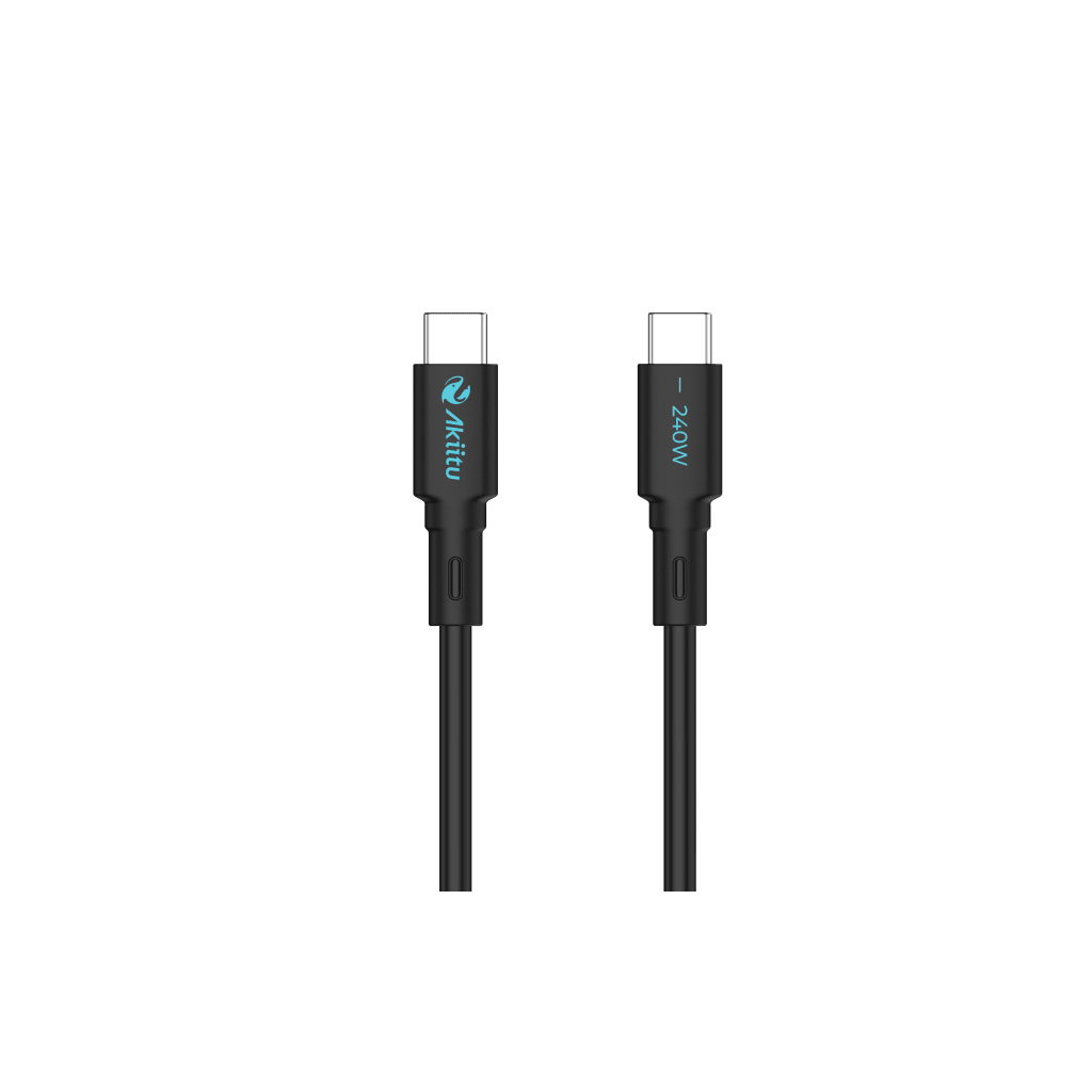 CABLE DE CARGA USB-C A C / 1 METRO (3.28 PIES) / TECNOLOGIA GAN (NITRURO DE GALIO) / FAST-CHARGING / POTENCIA 240W / VELOCIDAD TRANSFERENCIA 480 MBPS / MATERIAL / CONECTOR ALUMINIO ANODIZADO