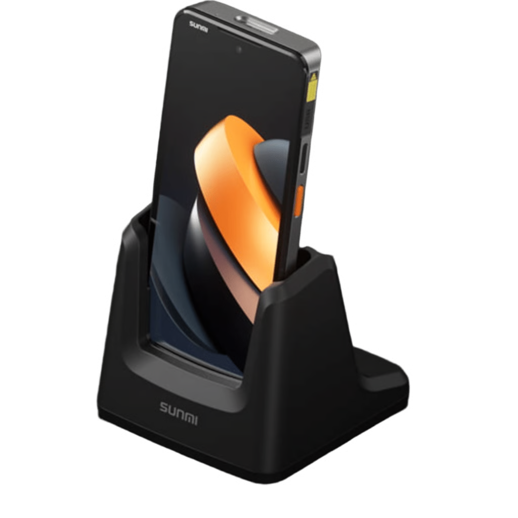 BASE DE CARGA INDIVIDUAL / DOCKING STATION / POGO PINS / COMPATIBLE SUNMI L3 / PROTECCIÓN USB-C / ANTIDESLIZANTE / LED INDICADOR